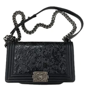 CHANEL Boy Chanel Shoulder Bag in Black Leather