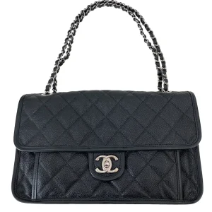 CHANEL French Riviera Chain Shoulder Bag Caviar Skin