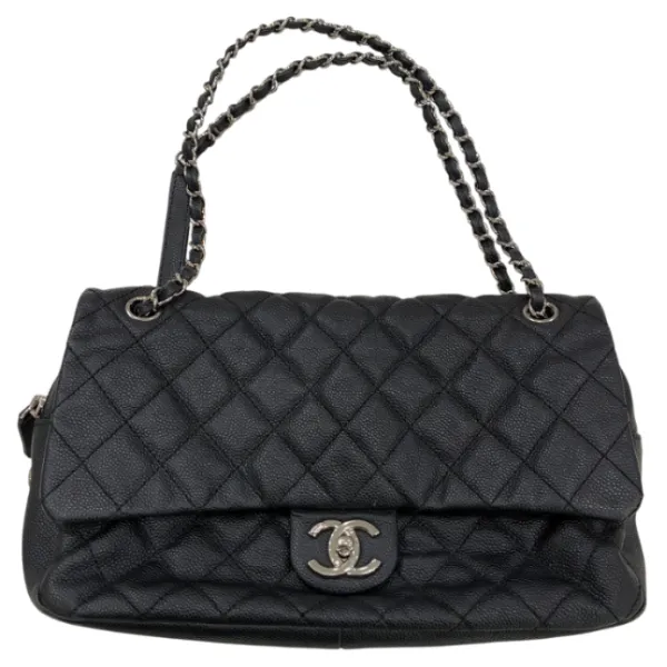 CHANEL Easy Flap Caviar Leather