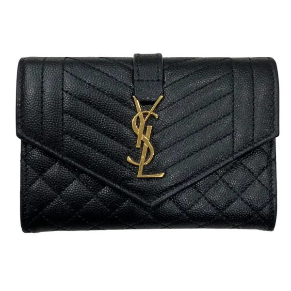 SAINT LAURENT Wallet Pebbled Leather